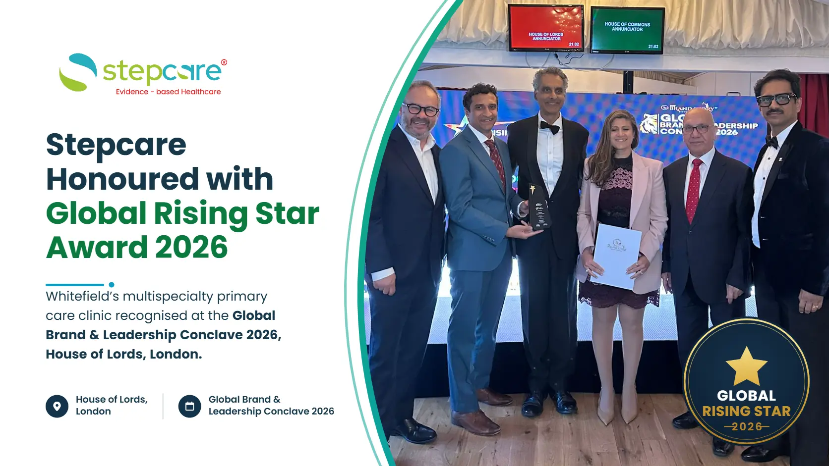 Stepcare Wins the Global Rising Star Award at the House of Lords, London